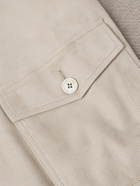 Incotex - Zanone Virgin Wool-Trimmed Suede Jacket - Brown