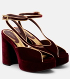Etro 120 velvet platform sandals