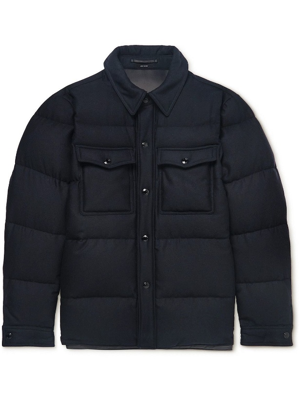 Photo: TOM FORD - Cashmere and Wool-Bend Down Jacket - Blue
