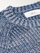 Mr P. - Twisted-Yarn Cotton and Wool-Blend Sweater - Blue