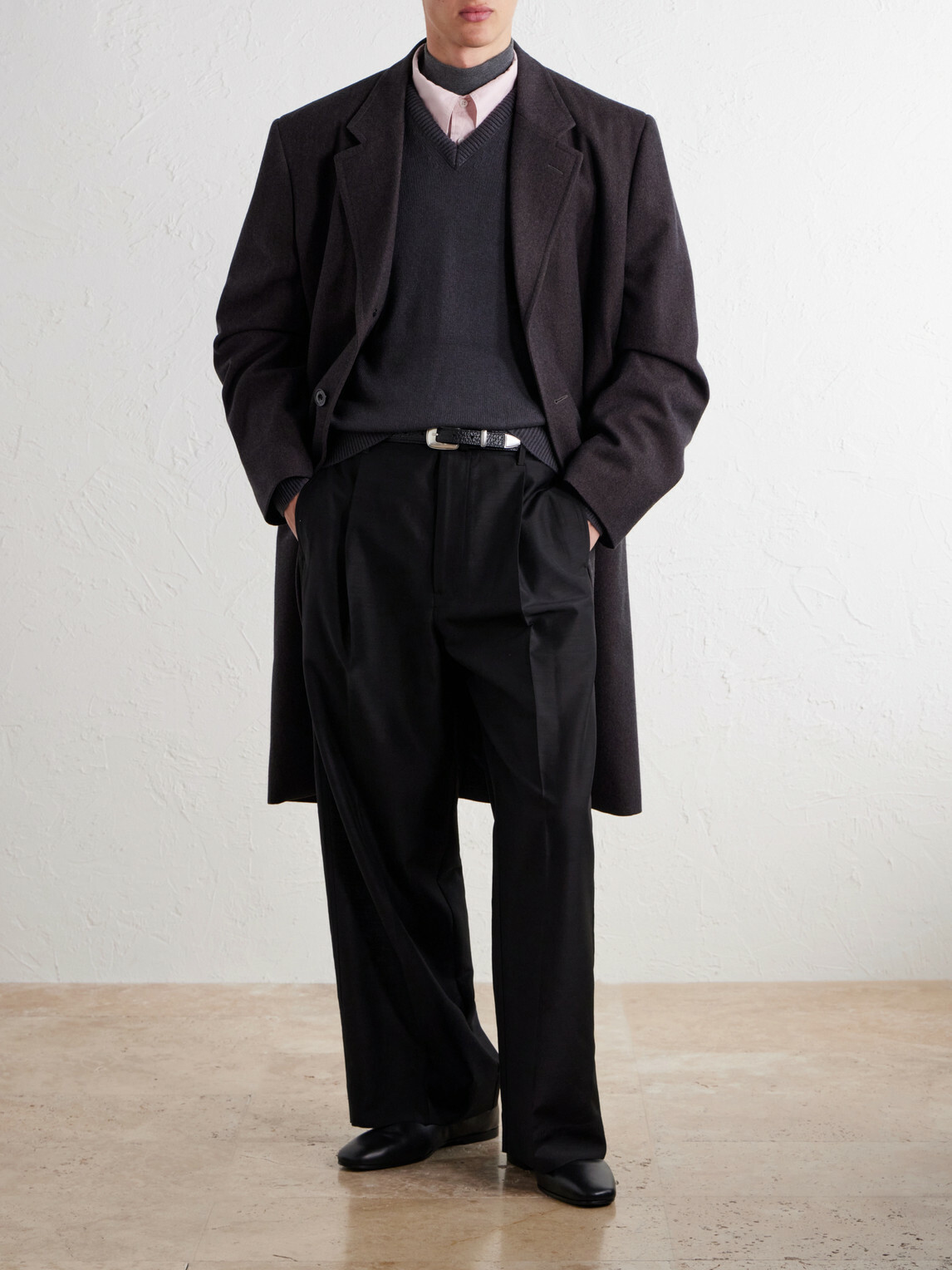 LEMAIRE - Woven Cashmere-Blend Coat - Brown