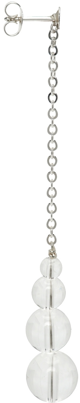Saskia Diez Transparent Crystal Quartz & Silver Drop Crystal Earrings