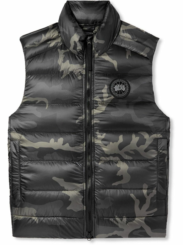 Photo: Canada Goose - Crofton Camouflage-Print Quilted Nylon-Ripstop Down Gilet - Black