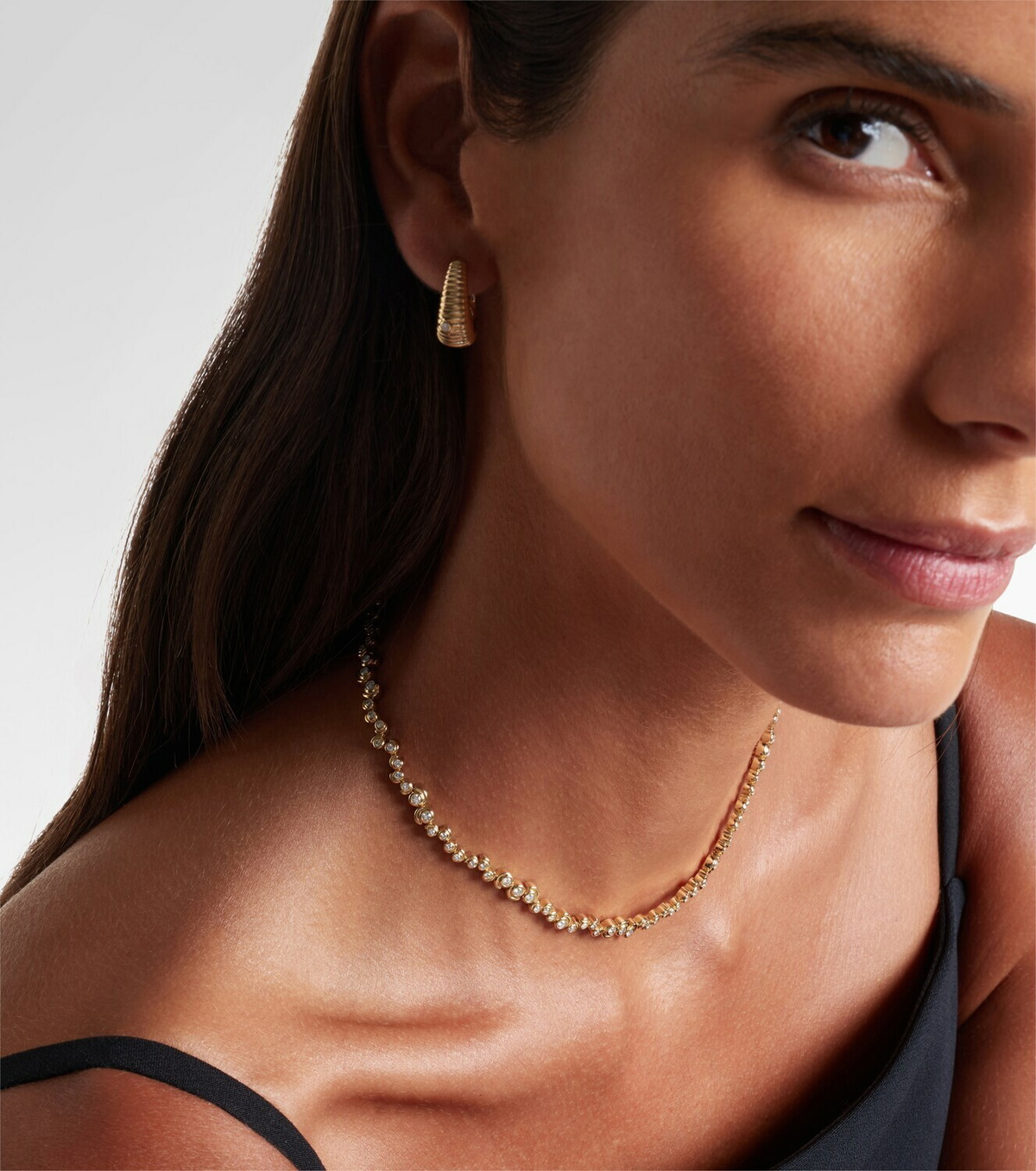 Yvonne Léon Collier Riviere Escargots 9kt gold necklace with diamonds