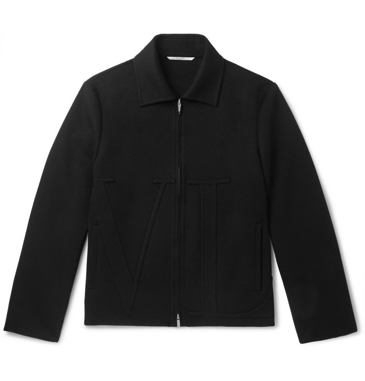 Photo: Valentino - Appliquéd Wool and Cashmere-Blend Blouson Jacket - Men - Black