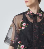 Simone Rocha Floral sheer organza shirt