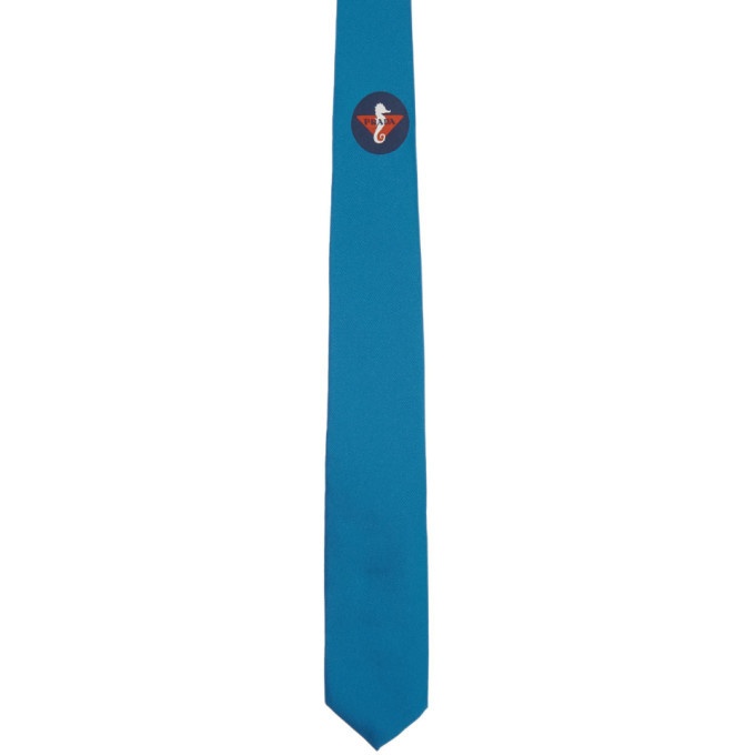 Photo: Prada Blue Logo 9 Tie
