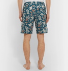Desmond & Dempsey - Printed Cotton Pyjama Shorts - Teal
