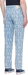 Fiorucci Blue Laser Monogram Jeans