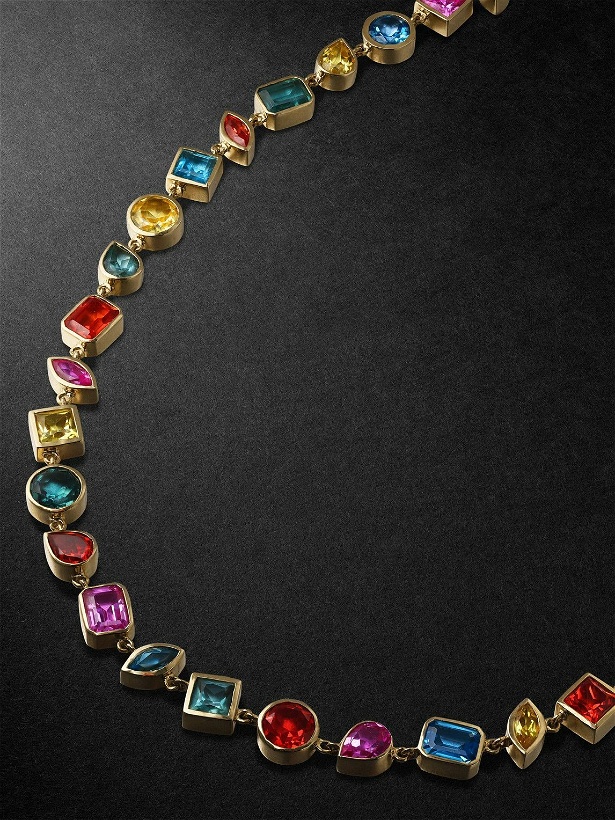 Photo: 42 Suns - 14-Karat Gold Rainbow Sapphire Tennis Necklace