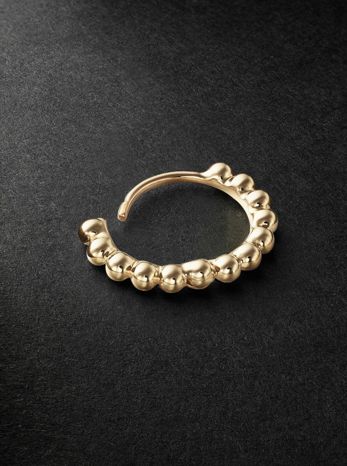 MARIA TASH - Granulated 14-Karat Gold Single Hoop Earring