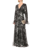 Halpern Printed georgette gown