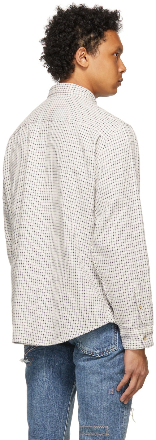 Levi's Made & Crafted White & Navy Crepe Check Standard Shirt