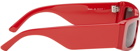 Balenciaga Red Rectangular Sunglasses