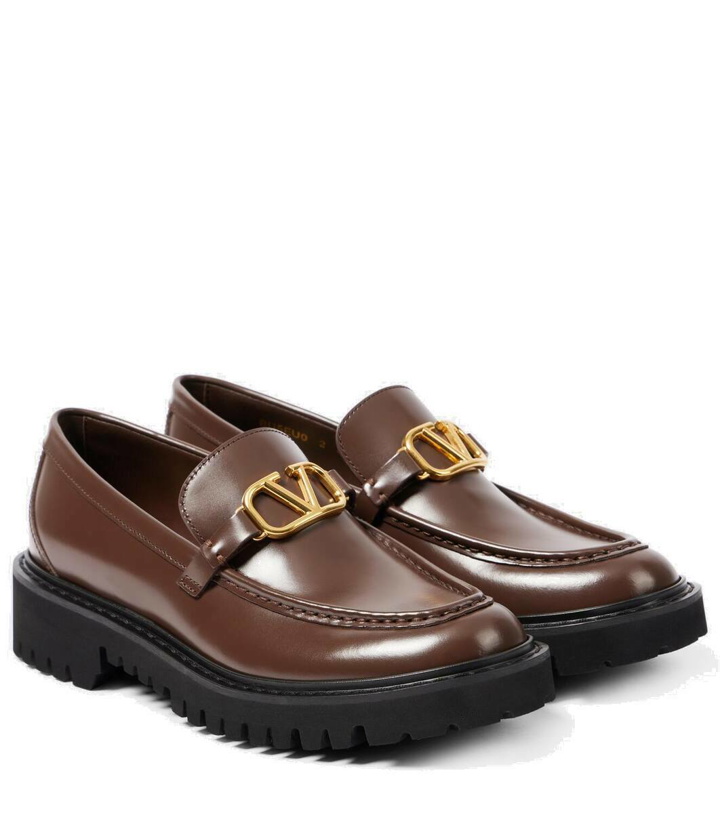 Photo: Valentino Garavani VLogo leather loafers