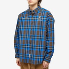 Men's AAPE Now Checked Shirt in Brown (Navy)