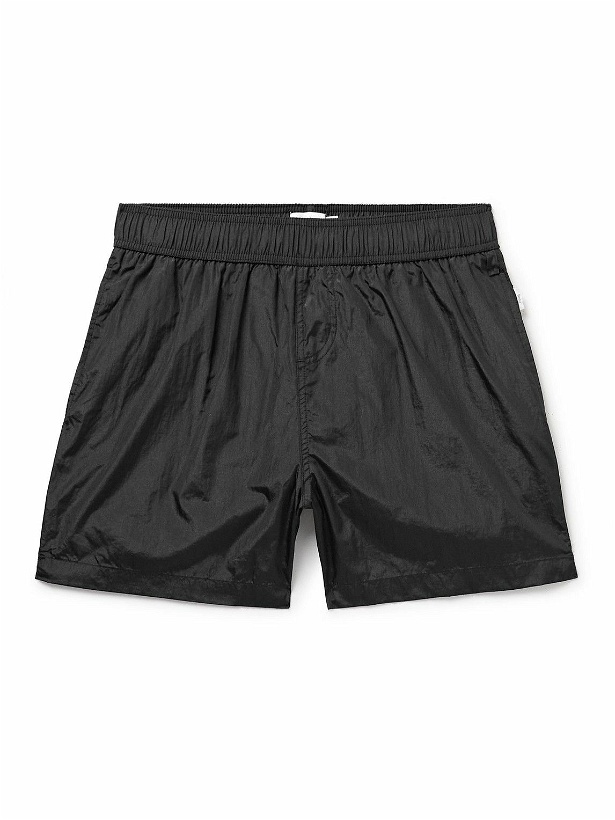 Photo: Onia - Slim-Fit Mid-Length Crinkled-Nylon Swim Shorts - Black