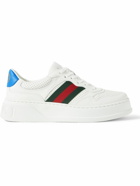 GUCCI - Webbing-Trimmed Leather Sneakers - White