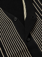 Abc. 123. - Striped Cotton Cardigan - Black