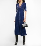 Rixo Simone velvet midi dress