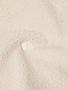 A.P.C. - Logo-Embroidered Canvas-Trimmed Fleece Half-Zip Sweatshirt - White