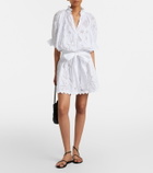 Juliet Dunn Embroidered cotton minidress