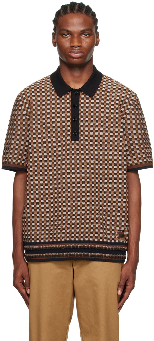 Burberry Brown Check Polo Burberry