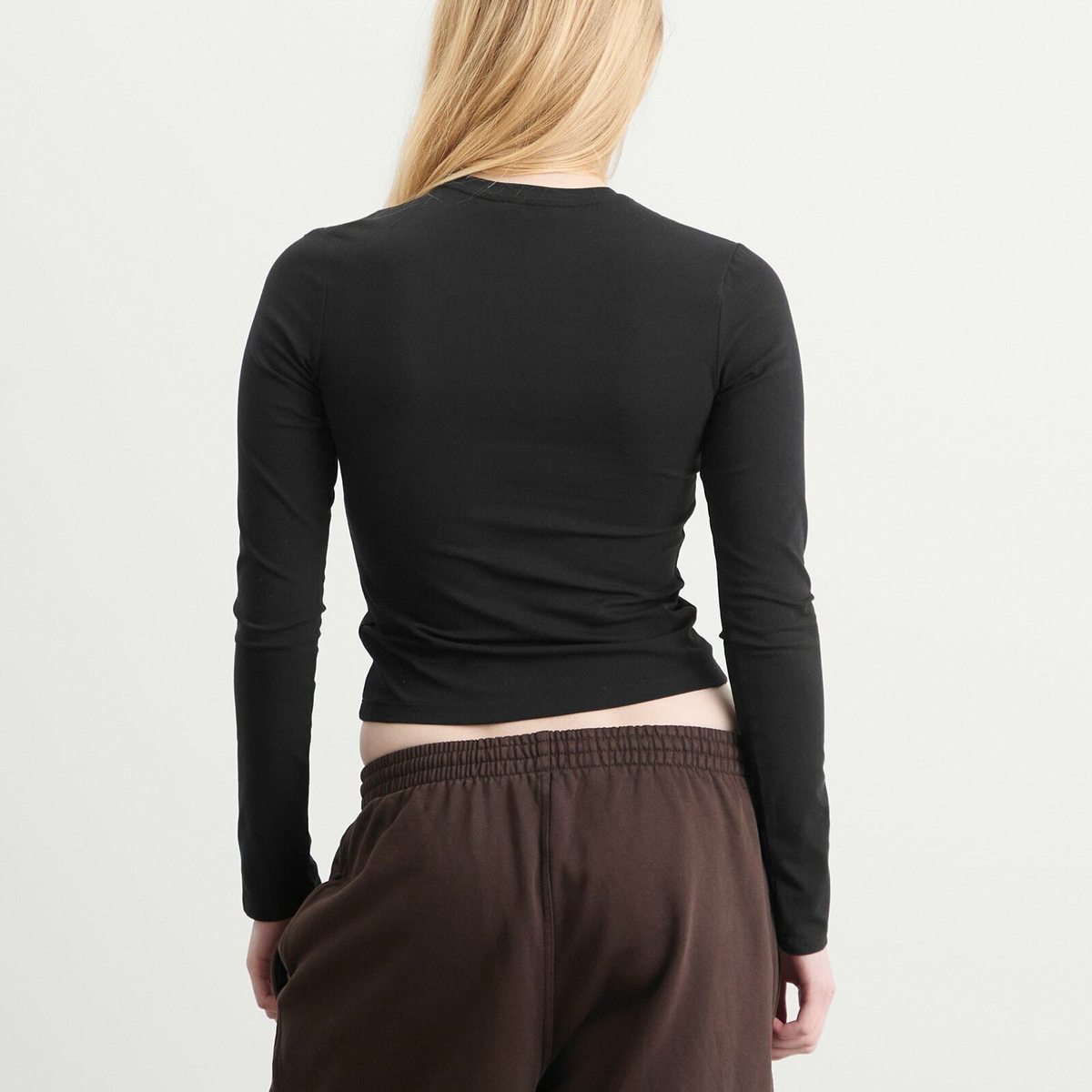 Good American Women's Super Stretch Long Sleeve T-Shirt in Black
