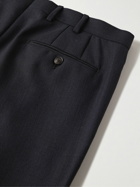 Saman Amel - Straight-Leg Pleated Wool Suit Trousers - Blue