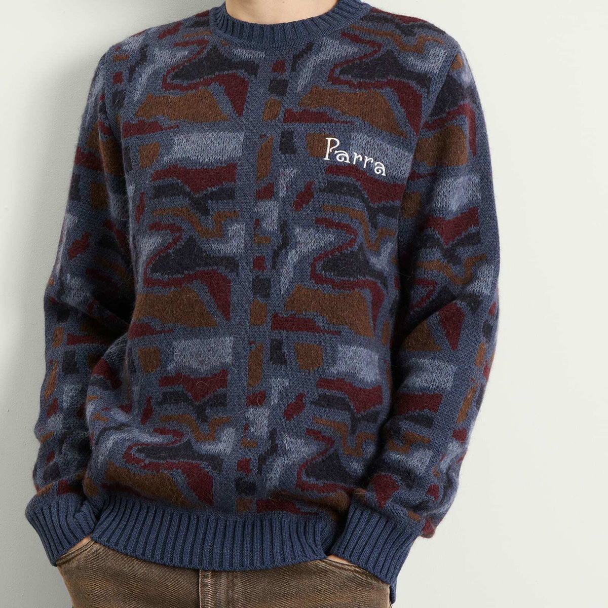By Parra Men's Repeat FTP Booster Knit Jumper in Blue
