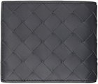 Bottega Veneta Gray Intrecciato Bi-Fold Wallet