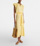 Velvet Malina linen midi skirt