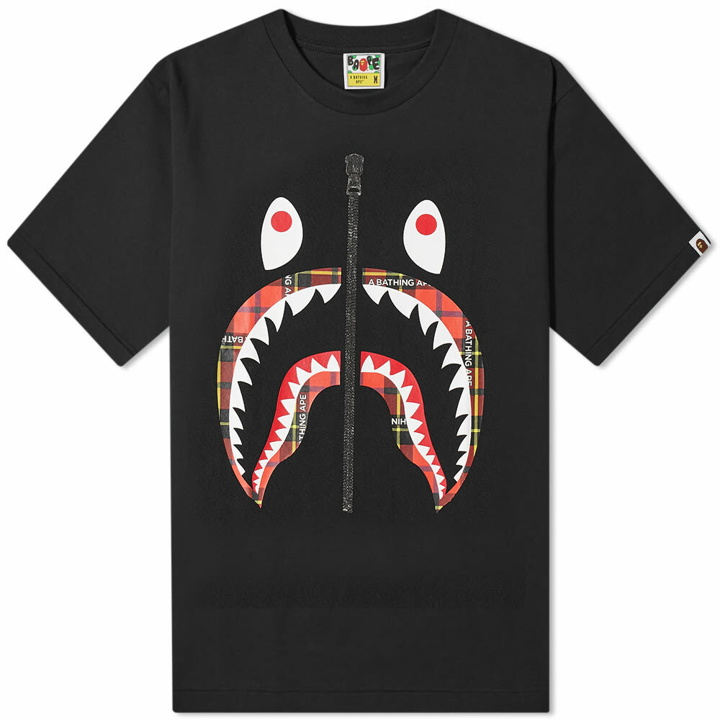 Photo: A Bathing Ape BAPE Logo Check Shark Tee