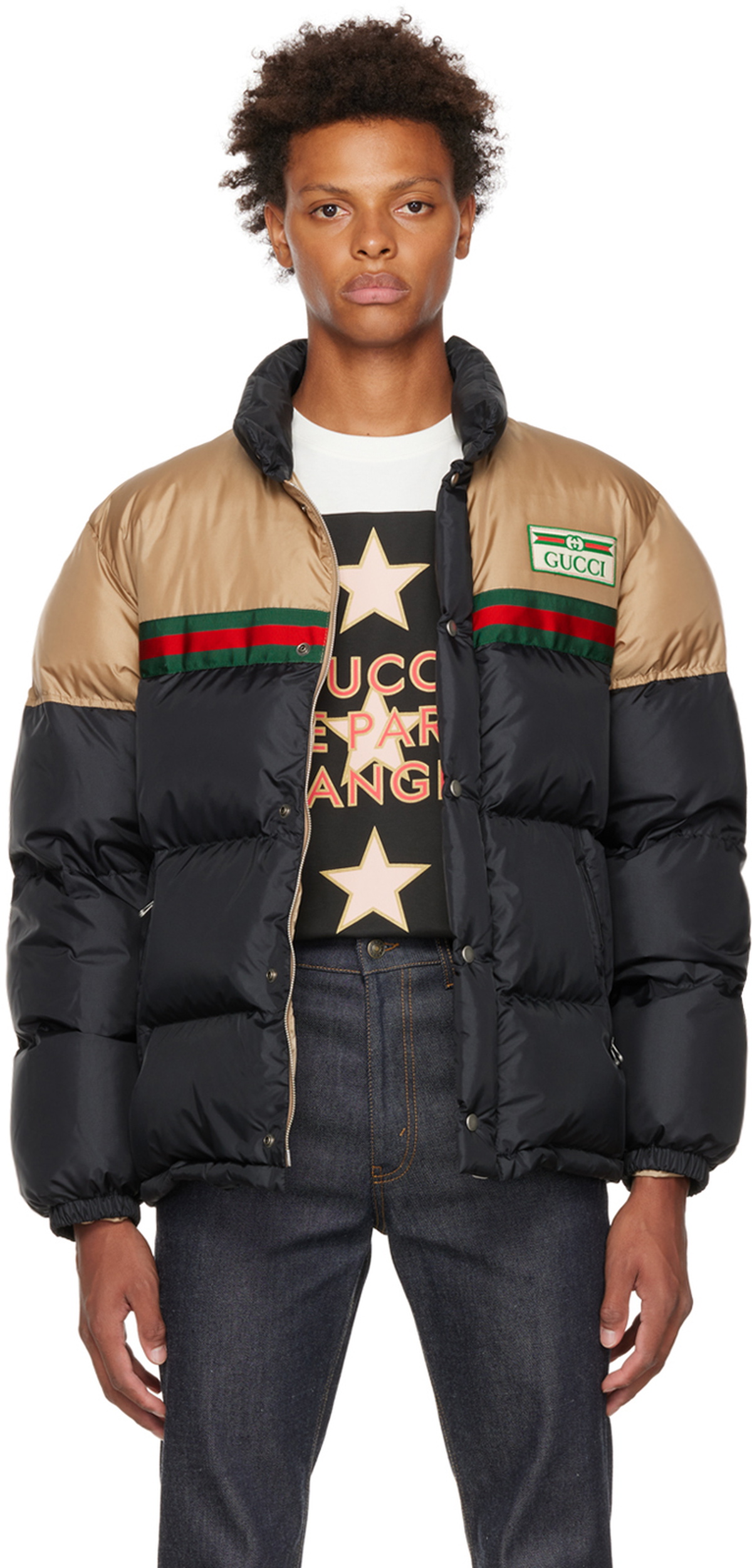 Jumbo GG Down Jacket in Black - Gucci