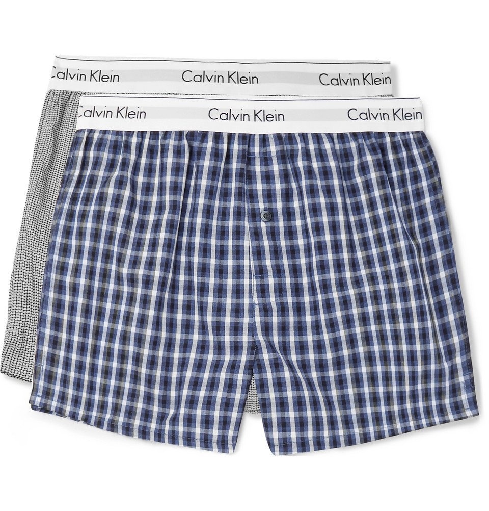 Calvin Klein Underwear - Two-Pack Printed Cotton Boxer Shorts - Men - Blue Calvin  Klein Underwear