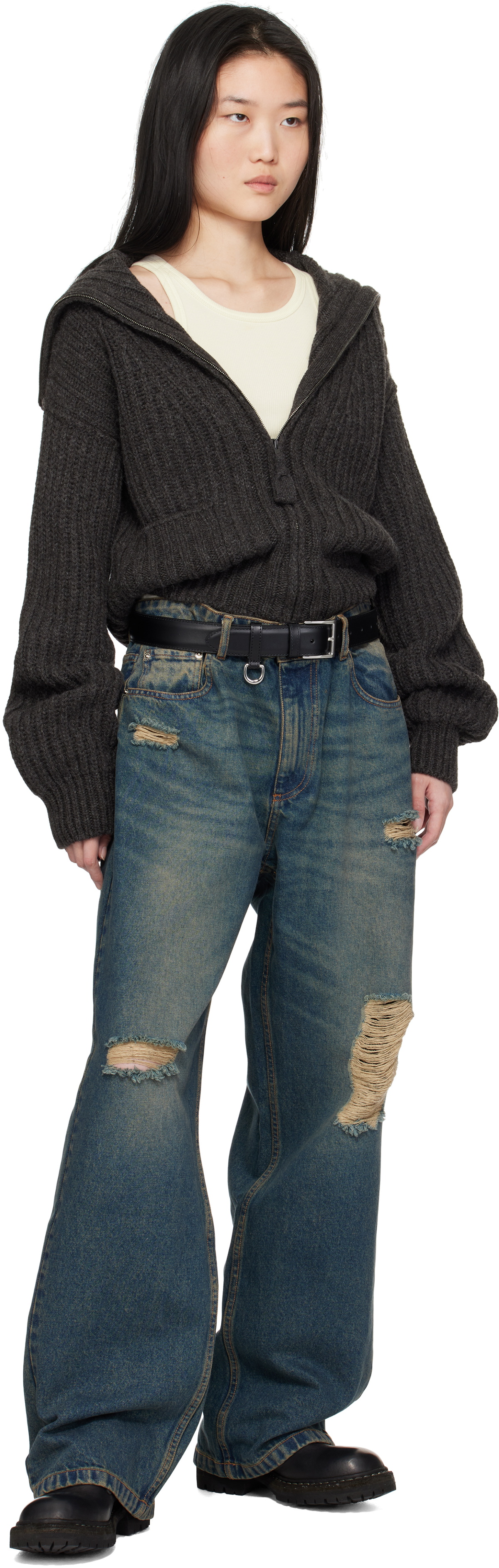 Anderson's Black Calfskin Ring Belt
