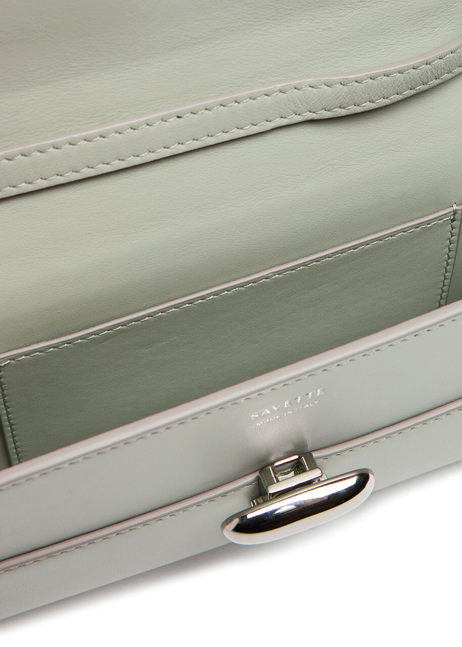 Savette Symmetry Mini Leather Clutch - Light Green - One Size