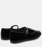 Giambattista Valli Bow-detail velvet ballet flats