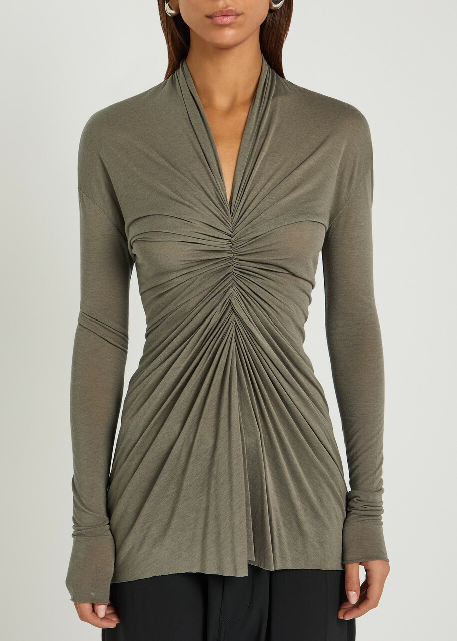 Rick Owens Radiance Ruched Jersey top Light Brown