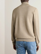Paul Smith - Ribbed Cotton and Linen-Blend Half-Zip Sweater - Neutrals