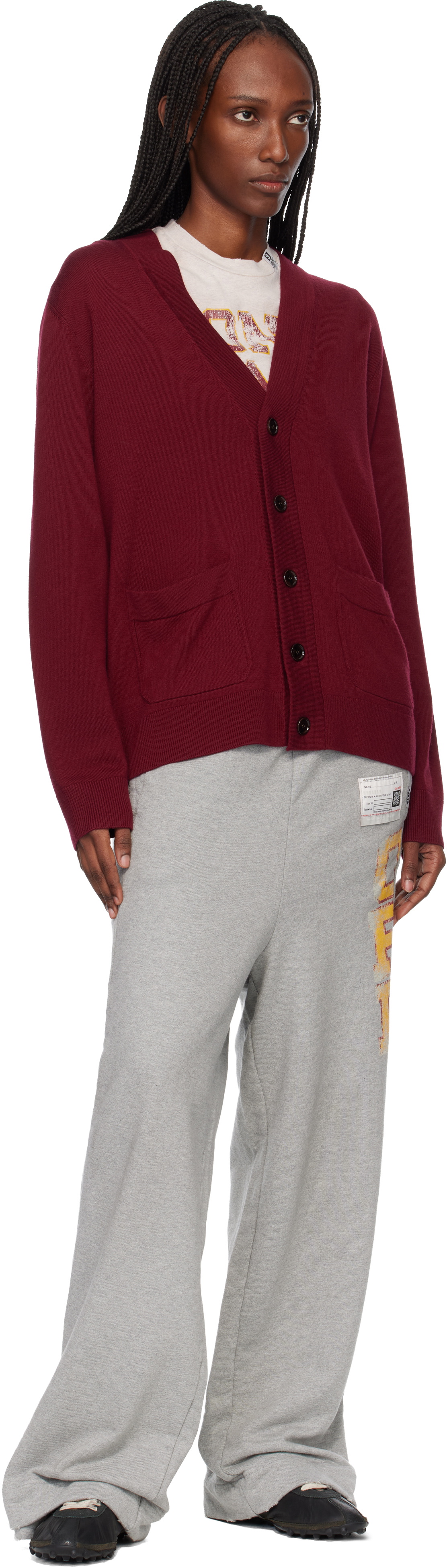Maison MIHARA YASUHIRO Gray College Print Sweatpants
