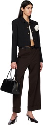 Recto Brown Belted Trousers