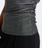 Veronica Beard Mylie jersey lamé top