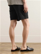 Mr P. - Wide-Leg Pleated Organic Cotton-Blend Twill Shorts - Black