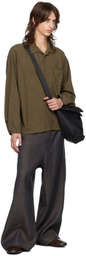 Aviva Jifei Xue Brown Gingham Boxy Shirt