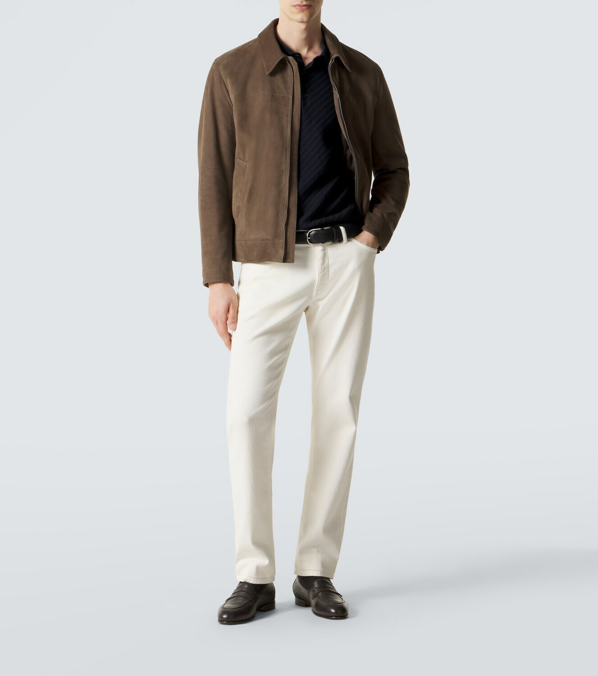 Brioni Cotton, silk, and cashmere polo shirt