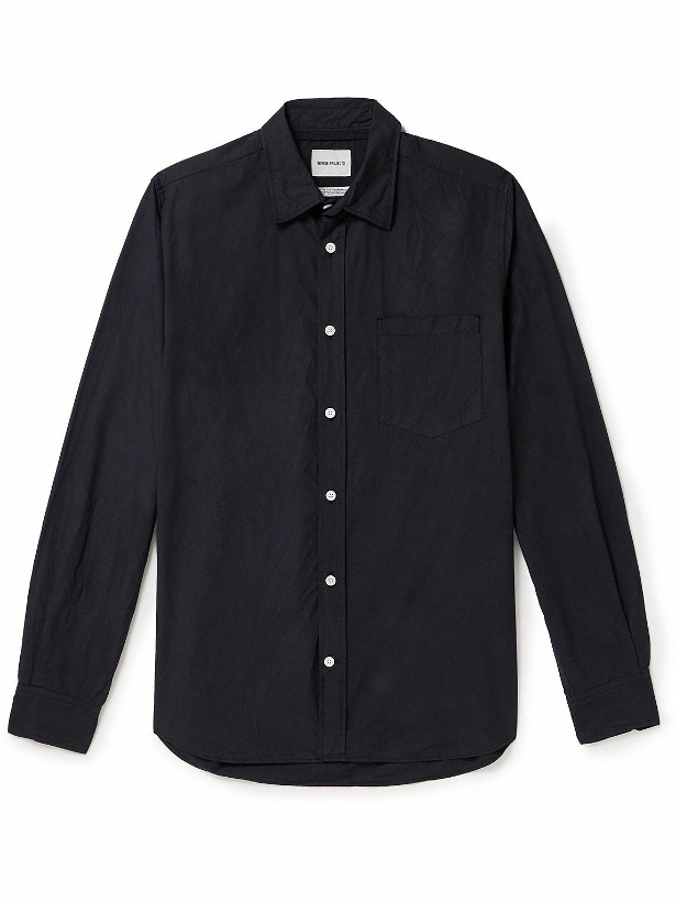 Photo: Norse Projects - Osvald Garment-Dyed Cotton and TENCEL™ Lyocell-Blend Shirt - Black