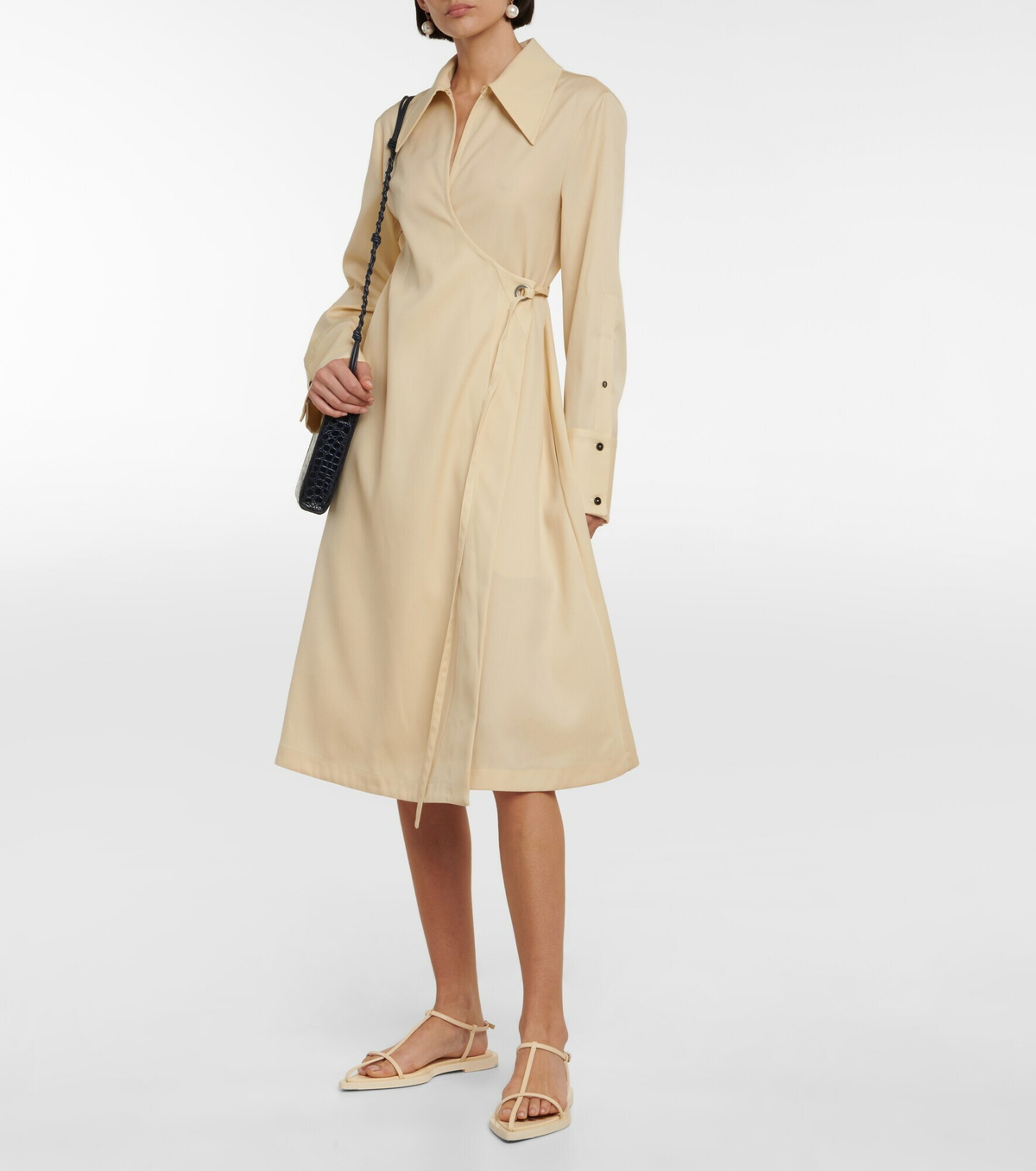 Jil Sander - Wool twill wrap dress Jil Sander