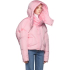 Chen Peng Pink Short Quilted Puffer Jacket