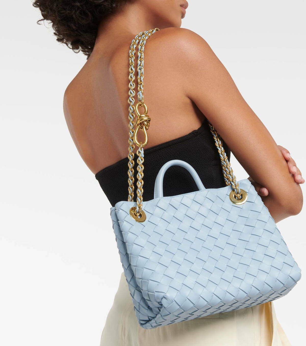 トートバッグ Bottega Veneta SMALL ANDIAMO CHAIN BAG Bottega Veneta Small Andiamo Shoulder Bag with Chain Strap